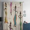 African Women With Vases Tulle Sheer Curtains for Living Room the Room Bedroom Kitchen Decoration Voile Organza Curtains