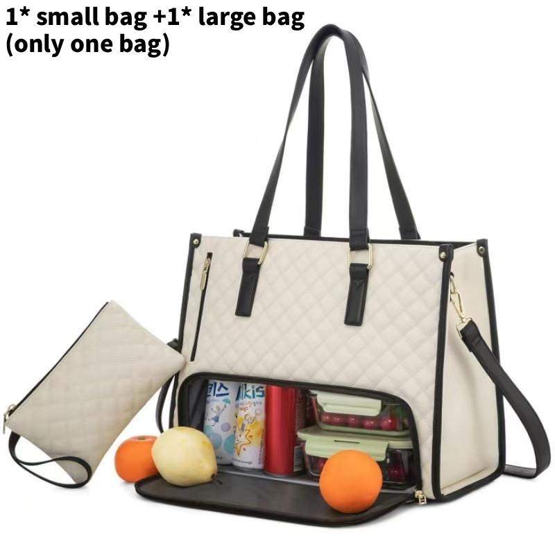 Sophisticated Pu Tote Bag With Inner Divider And Lunch Storage For Daily Commute