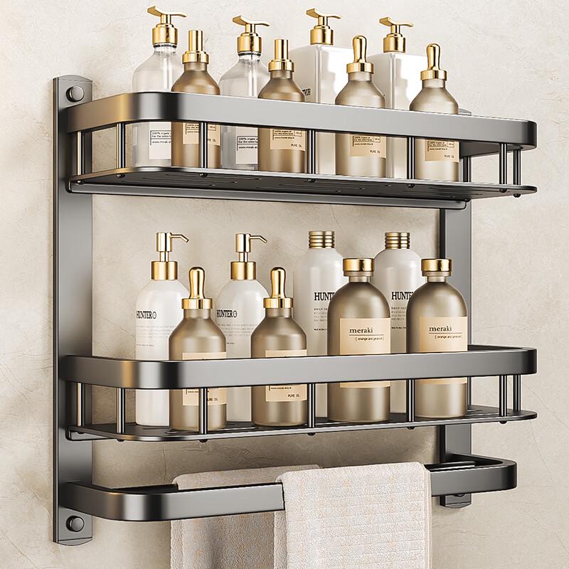 Punch-Free Wall-Mounted Bathroom Storage Shelf
