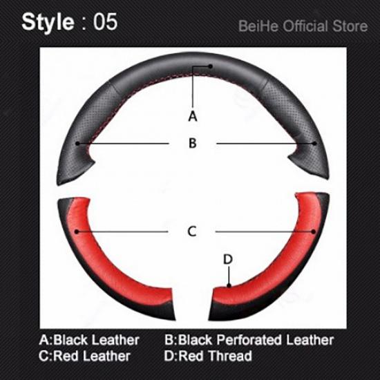 DIY handgenähte rutschfeste schwarze Leder-Wildleder-Auto-Lenkrad-Abdeckung für den Innenraum des BMW Z4 E89 2009–2016