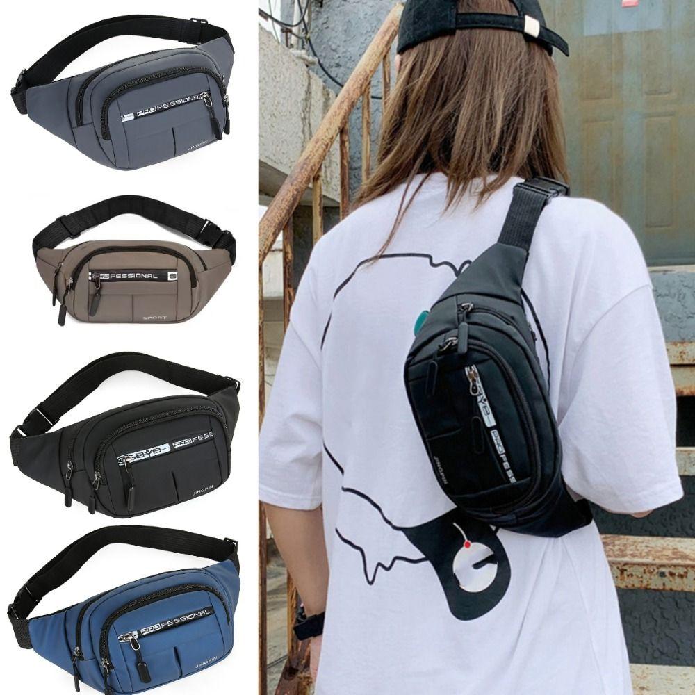 

Multi-function Men Running Waist Bags Lightweight Fanny Phone Pack Crossbody Chest Bag Sports сірий
