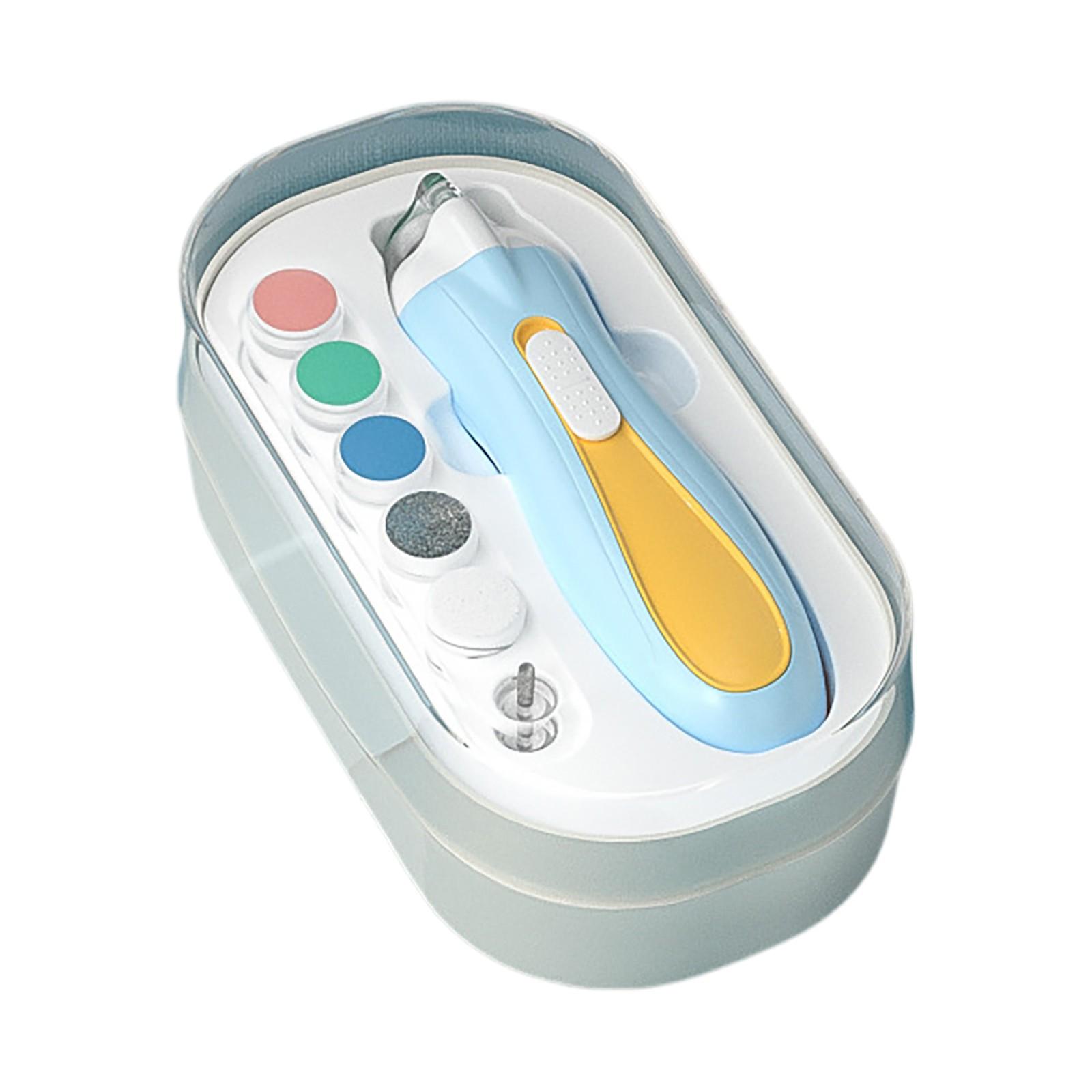

Аккумуляторная электрическая машинка для шлифовки ногтей новорожденных, машинка для шлифовки ногтей с защитой от защемления, детский набор для ухода за ногтями One Size светло-синий
