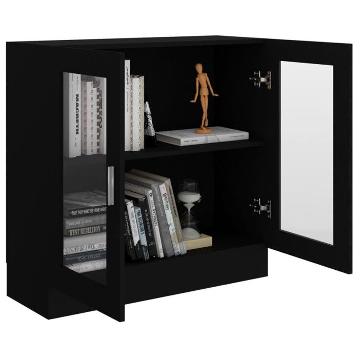VidaXL Black Display Cabinet 82.5x30.5x80 Cm Engineered Wood 802742