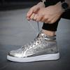 Męskie Sneakersy Wysokie  Błyszczące Męskie Botki  Antypoślizgowe Buty Codzienne  Męskie Buty Hip Hop