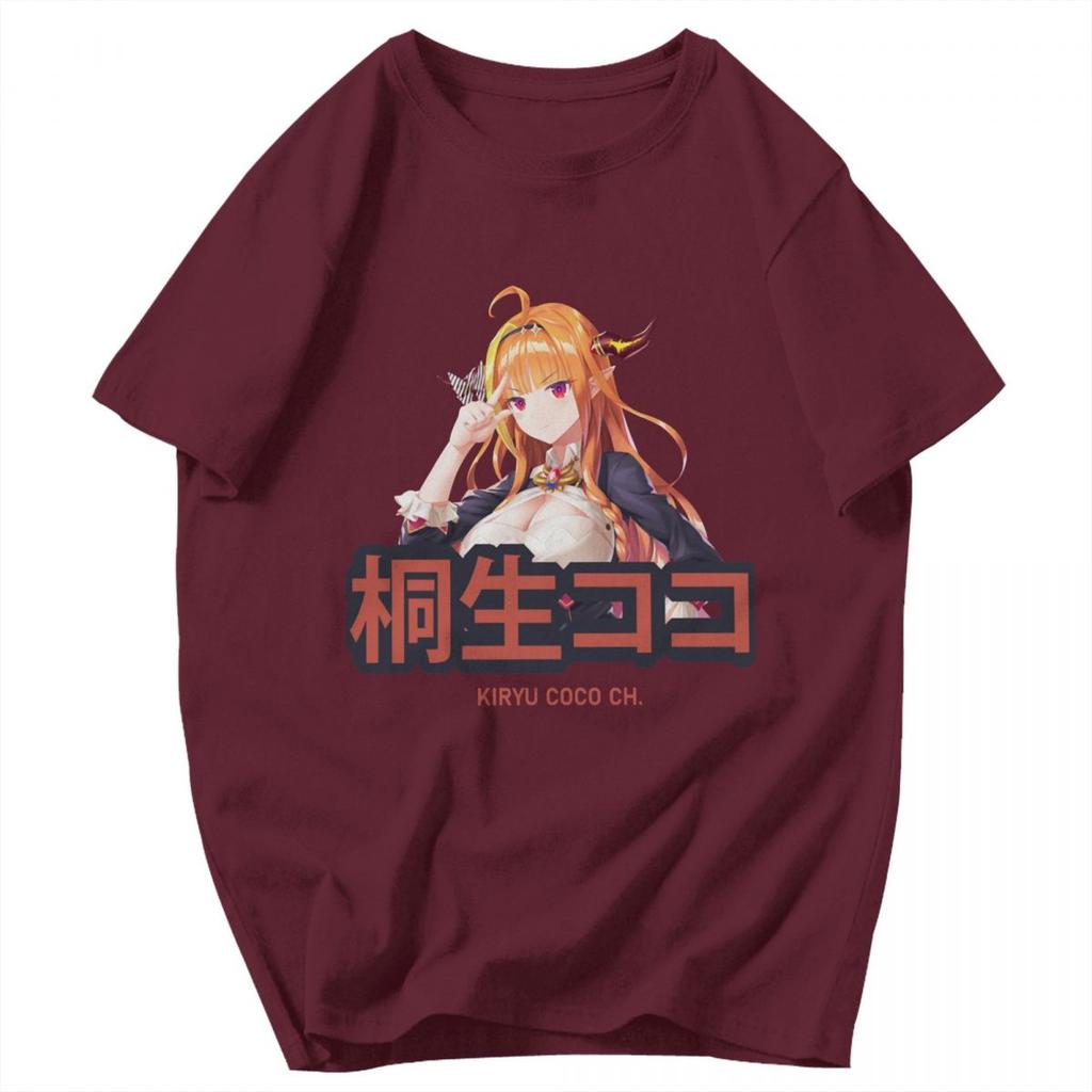 Men T Shirt Hololive Kiryu Coco Idol Showdown Cotton Y2K Graphic Customized Unisex Clothes T Shirts