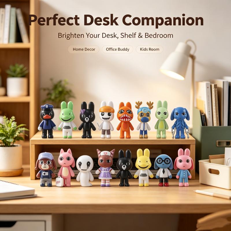 24Pcs/Set Mini Figurines Animal Hospital Action Figure Toy Home Garden Decoration Fans Gift