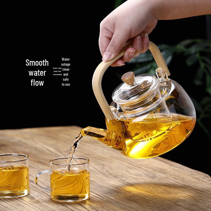 Handmade Glass Teapot with Beam Handle