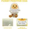 Funny Crochet Positive Energy Egg Doll Home Room Decoration Handmade Knitted Yarn Hug Pocket Egg Dolls with Card Christmas Gifts