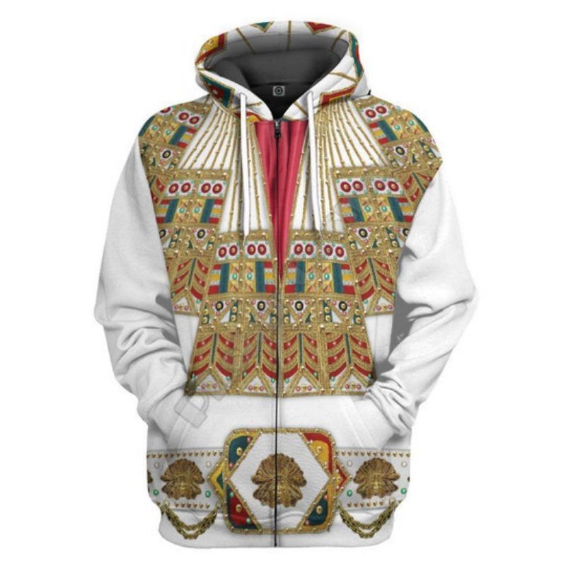 Fashionable 3D Digital Printed Long-sleeved Top Loose Casual Zipper Hoodie