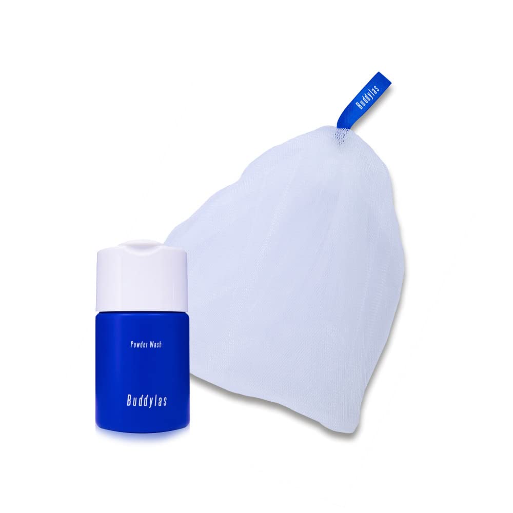 Buddylas Enzyme Facial Cleanser Powder Foaming Net Set for for and Oily Foaming + Men, Skincare, Moisturizing, Rough, Dry, Skin, Pore-Clearing,