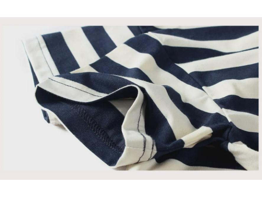 Letní dětská trička s krátkým rukávem a pruhy - Korejský styl pro kluky a holky