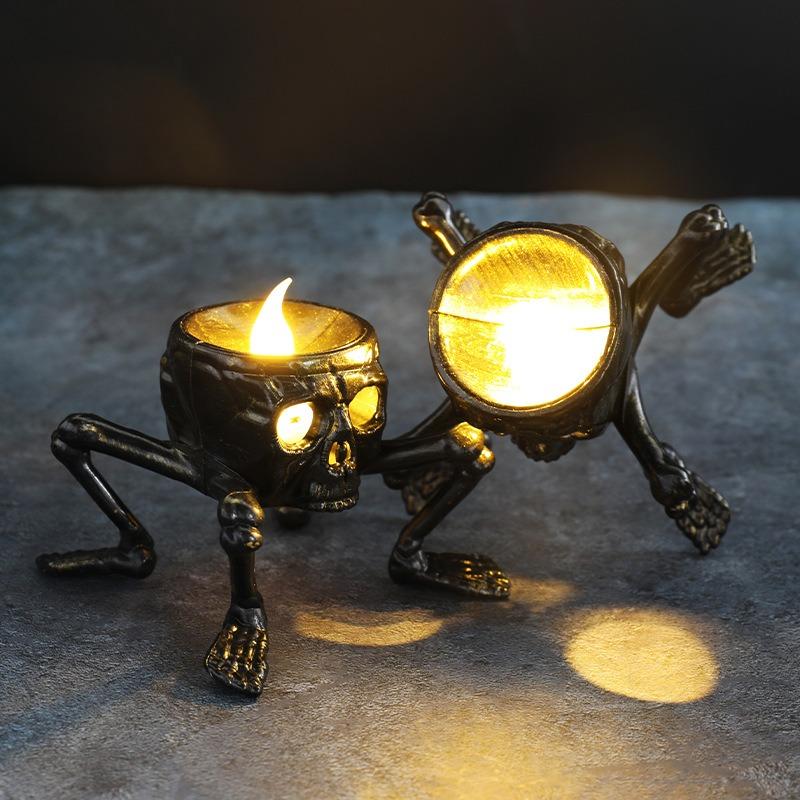 New Halloween Skeleton Hand Night Light - Skull Decor Candle Lamp for Home Atmosphere Decoration and Party Props Creative