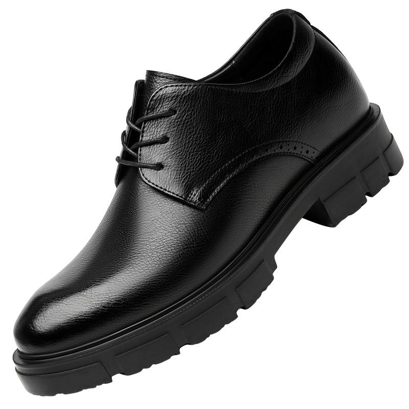 2025 neue innere Erhöhung Leder Schuhe Herren Plateau Business Dress Derby Schuhe Leder Atmungsaktiv Arbeit Interview Herrenschuhe