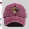 Pc Pcs Leopard Print Heart Baseball Cap for Women  Men  Adjustable Snapback Vintage Curved Brim Lightweight Suitable for Dat