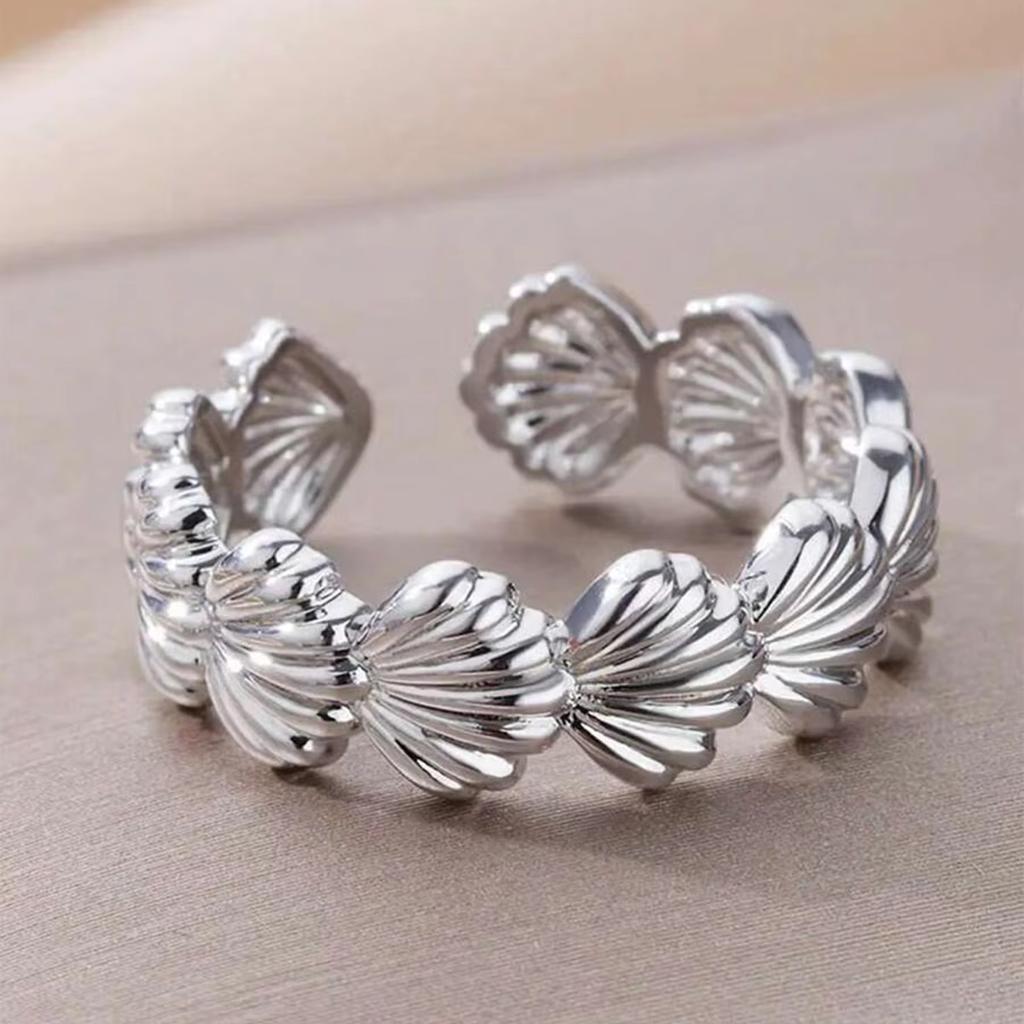 Creative Shell Open Ring For Women Gold Silver Color Simple Design Unique Holiday Summer Jewelry Friend Lover Finger Ring