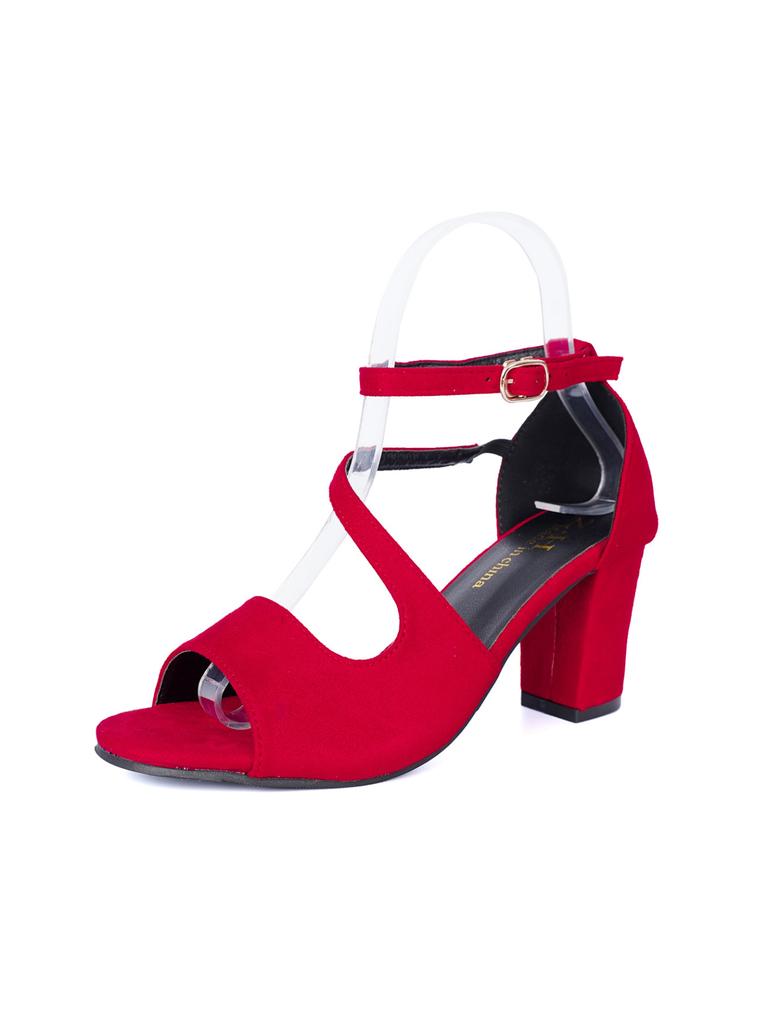 22 large size summer new metal one-button Roman thick heel sandals fish mouth open-toed high-heeled sandals