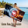 Poland Football Design Beach Towel Custom Text Large Towel for Beach Vacation
