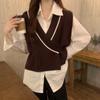 Sweater Vest for Women V Neck Sleeveless Top Pullover Knitwear Top Loose Fit Women Clothing