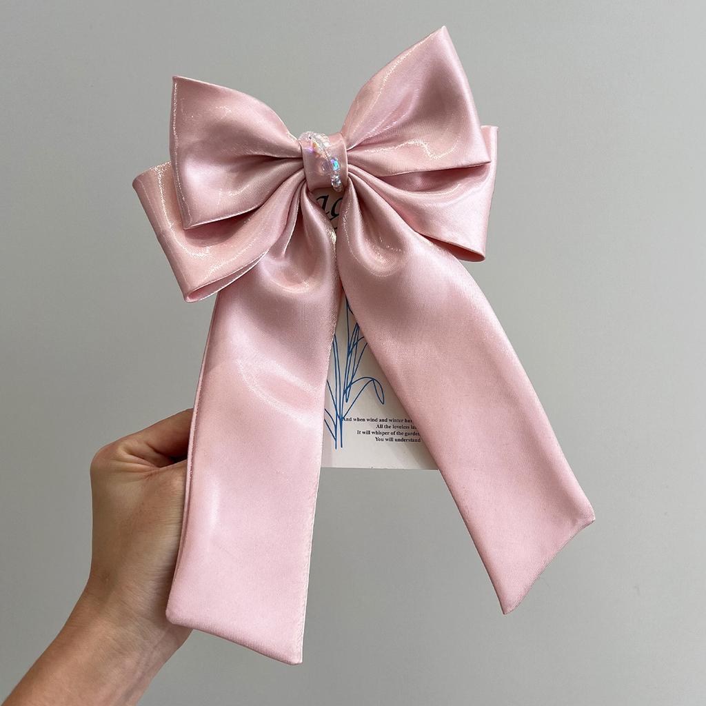 Summer Colorflu Silk Satin Bow Barrette Hair Pin Adult Hair Accessories Hair Jewley