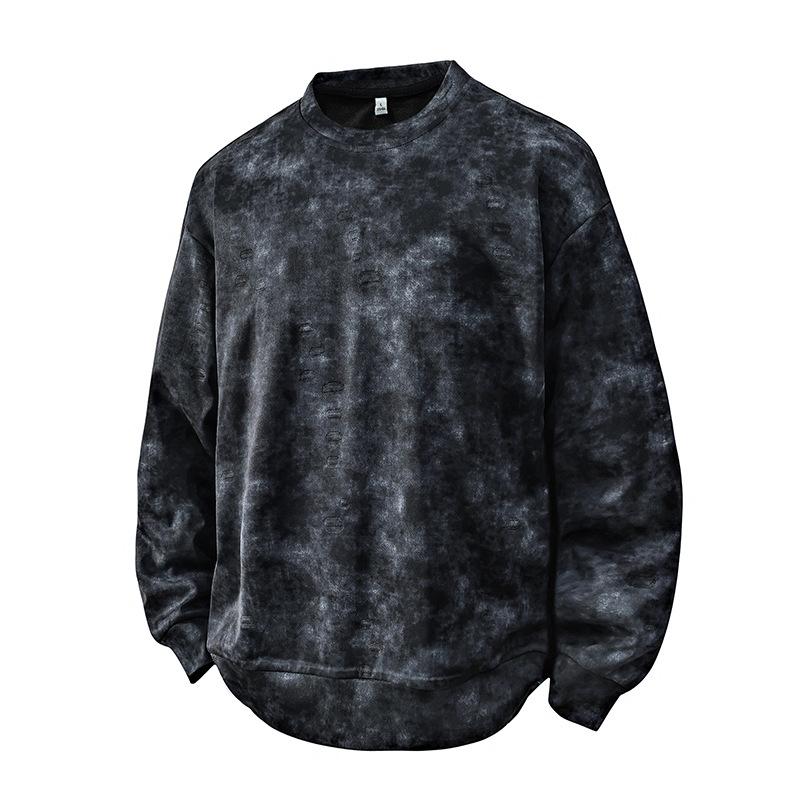 

Мужская толстовка Повседневная Универсальная Красивая Пуловер Круглый вырез Длинный рукав Футболка XXXXL чёрный