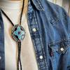 [Tsutael] Navajo design Loop tie/American casual vintage polo tie bolo tie indian jewelry native silver (Wheel)