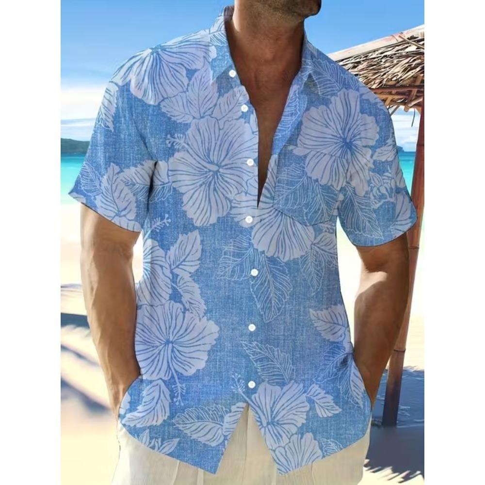 Men's Retro Fashion Pattern 3D Print Shirt Button Up Shirt Casual Shirt Summer Shirt Short Sleeve Daily Vacation Clothing