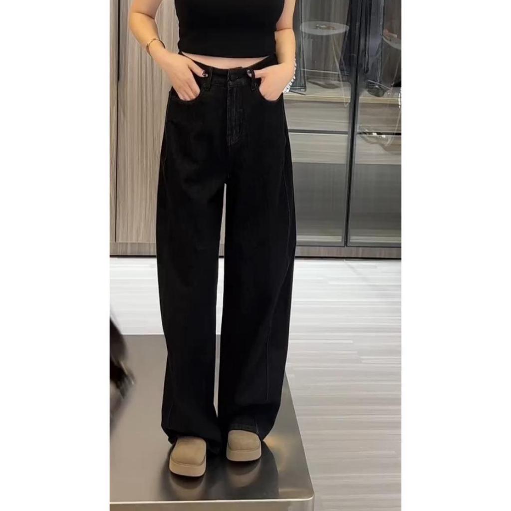 Plus Size Women's Retro High Waist Wide Leg Jeans - 2024 Autumn Collection