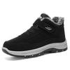 Women's Winter Plush Velcro Cotton Snow Boots, Thick Warm Large Size, Round Toe Walking Shoes.