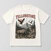 Yellowstone Nationalpark T-Shirt Vintage Outdoor Grafik-T-Shirt Herren Damen Creme