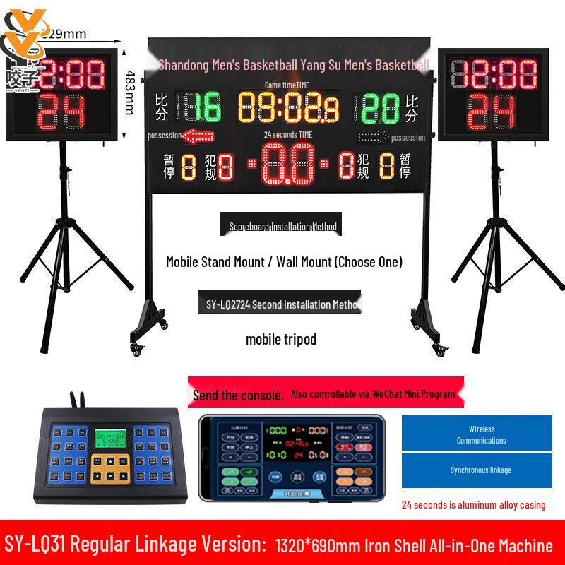 Basketball Electronic Scoreboard with 24-Second Timer