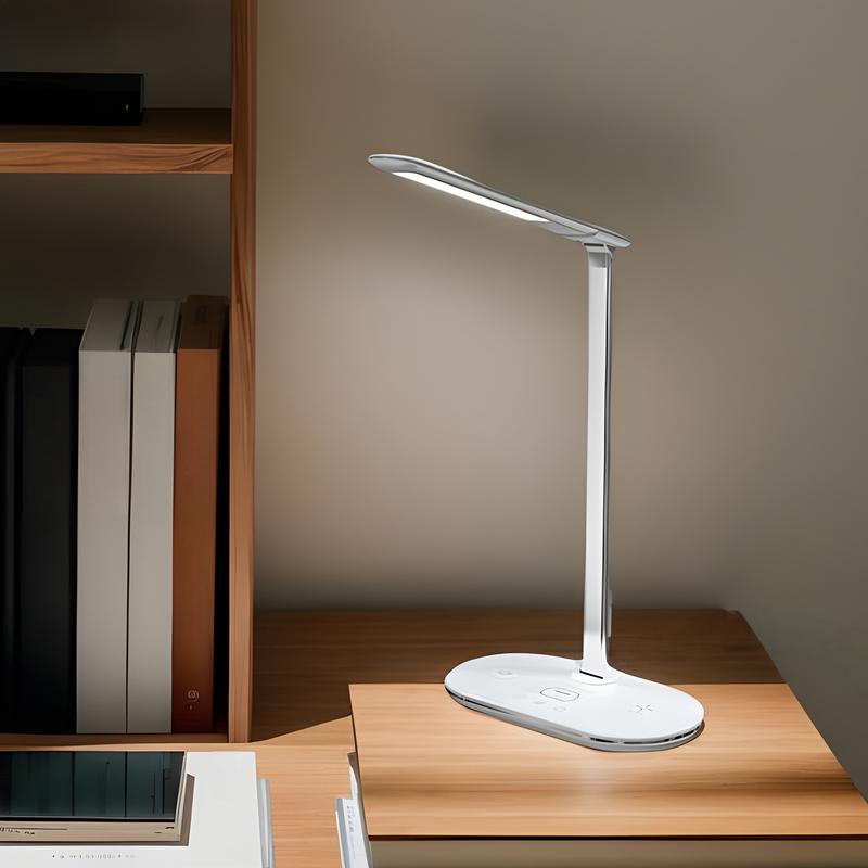 Table Reading Lamp Wireless Charging Stand Desk Lamp Folding Adjustable Lighting USB Rechargeable Phone Charger Reading Light