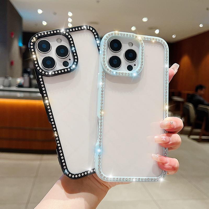 Glitter Diamond Rhinestones Bling Case For For Iphone 17 16 Pro Max 1 13 12 11 14 Plus Air Clear Acrylic Phone Back Cover