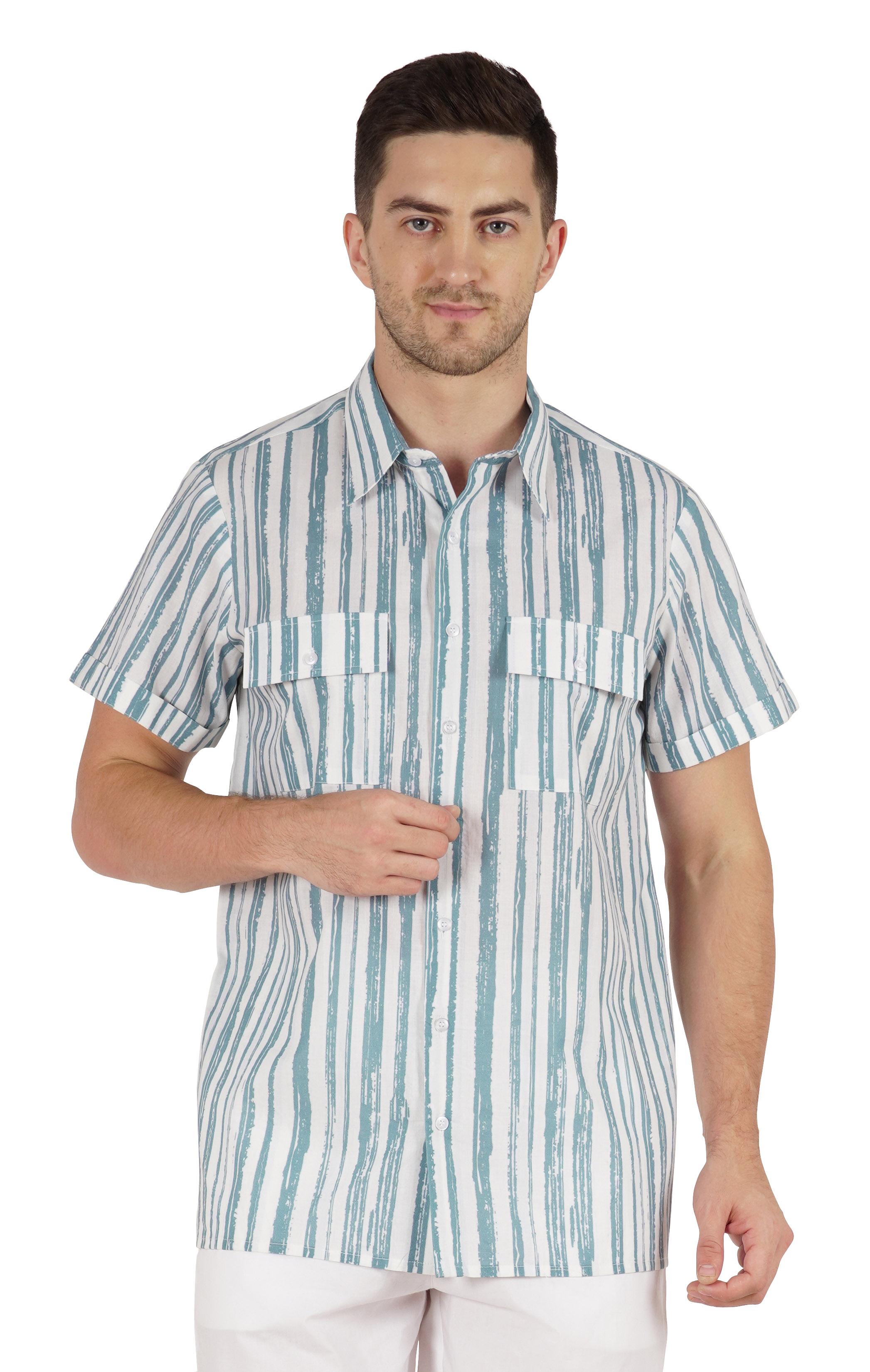 

Чоловіча футболка з принтом Inkmeso у стилі ретро з двома кишенями, повсякденна приталена бавовняна ґудзик XX-Large білий