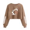 Women's Fashion Retro Printed Navel-Exposed Long Sleeve Pullover Sweatshirt
