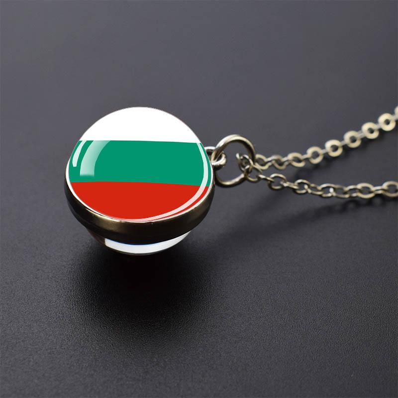 Countries Flag Glass Ball Necklace Russia France Spain UK Italy Poland Ukraine Flag Pendant Necklace Travel Gift