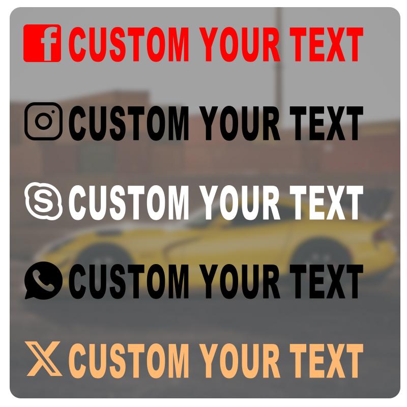 Custom Social Media Logo & Name Sticker – Personalized Vinyl Car Window Decal for Facebook IG TikTok YouTube,Durable Waterproof