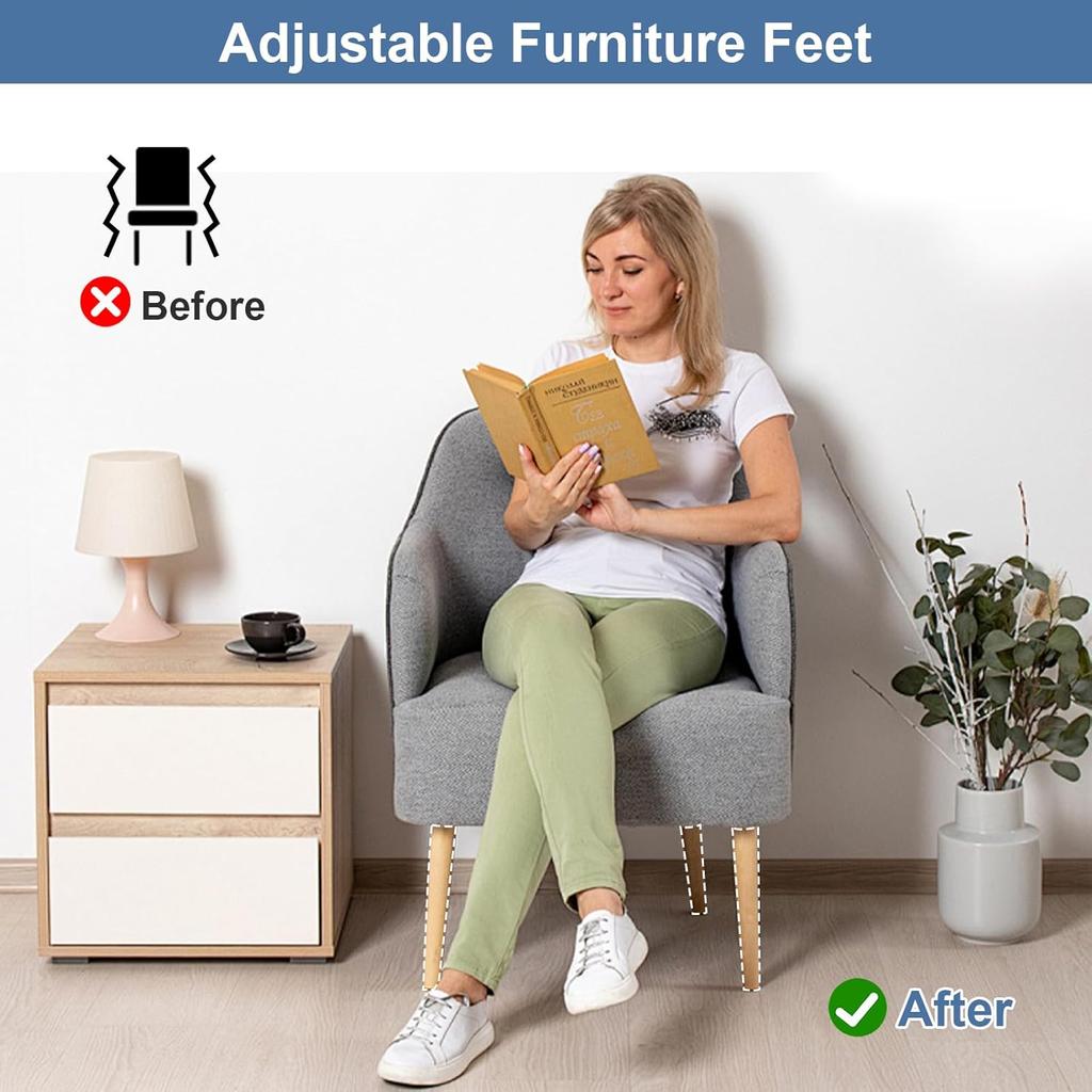 20 Pack Adjustable Leveling Feet, M6/M8/M10 Furniture Levelers, Heavy Duty Furniture Leveling Feet Metal Furniture Leveling Table Legs Screw for