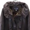Armani Jeans Fake Leather Jacket USA 4 Dark Brown Fur Lining Men's Used