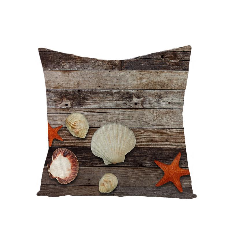 New Retro Style Polyester Pillow Cover Conch Shell Printed Cushion Pillow Cover Home Furnishings