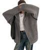Automne Vent Paresseux Ample Grande Version du Sens du Design Veste Pull à Capuche Zippée Cardigan Tricoté Femme