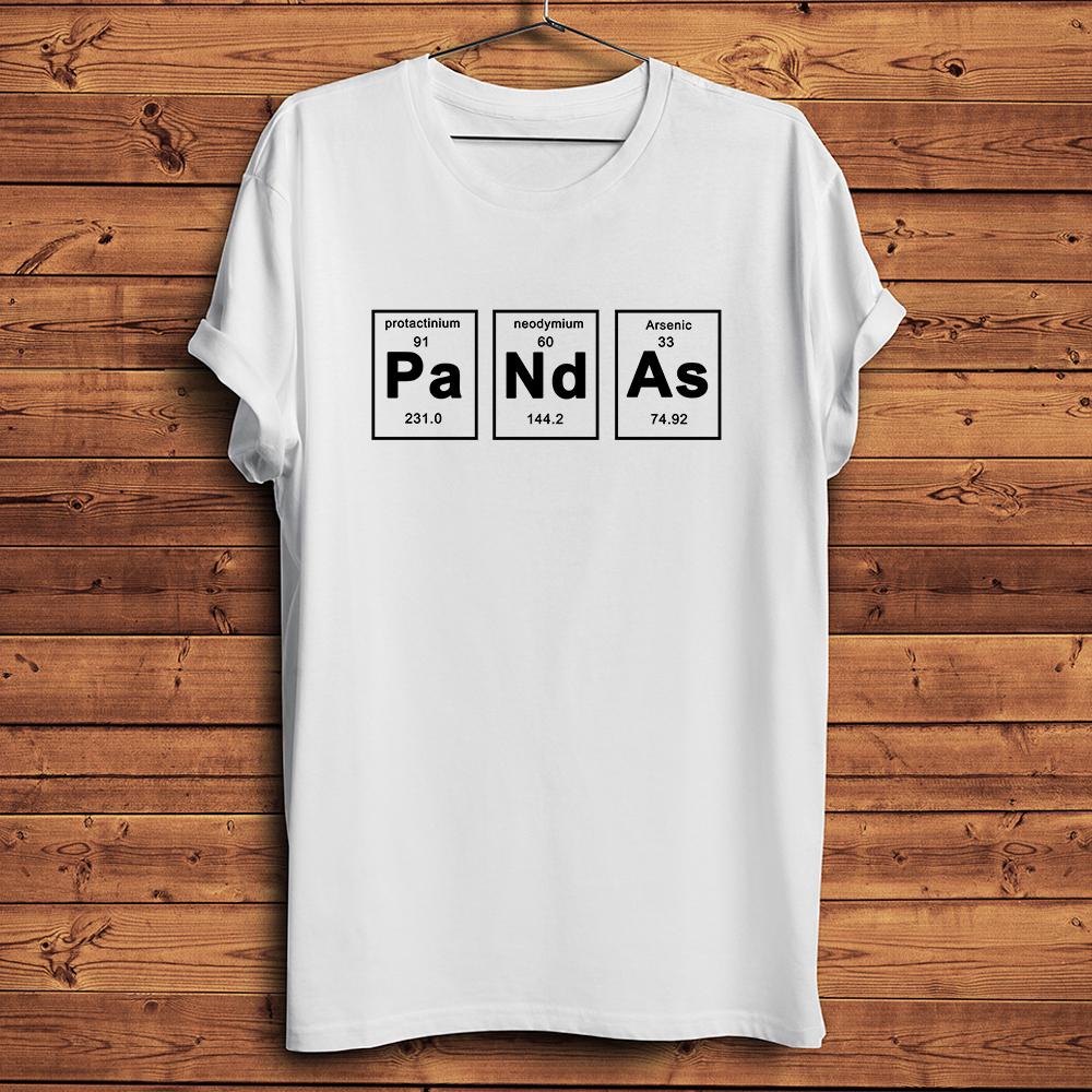 EleUnisexts Periodic Table StyleCute Panda Funny T Shirt UnisexWhite Casual TshirtShort Sleeve StreetwearUnisex Geek Teenocrack