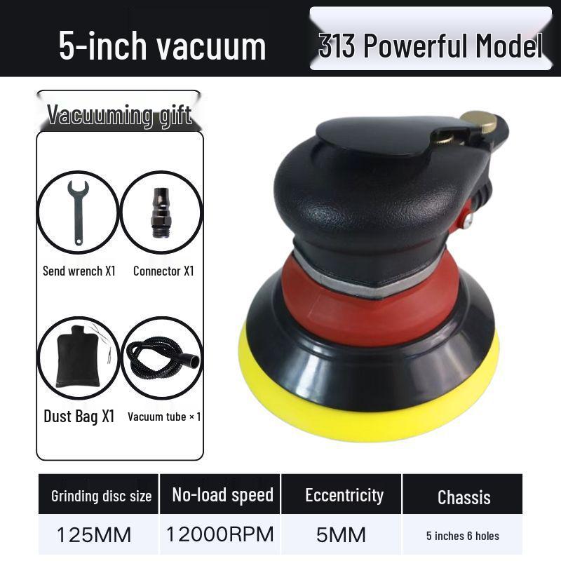 5" & 6" High-Speed Pneumatic Sander and Polisher, Model 313 Handheld Air Grinder