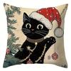 1Pc Charming Christmas Black Cat Pillowcases: Festive Decor For Your Home Sofa Room Cushion Cover Home Decoration New Year Gift