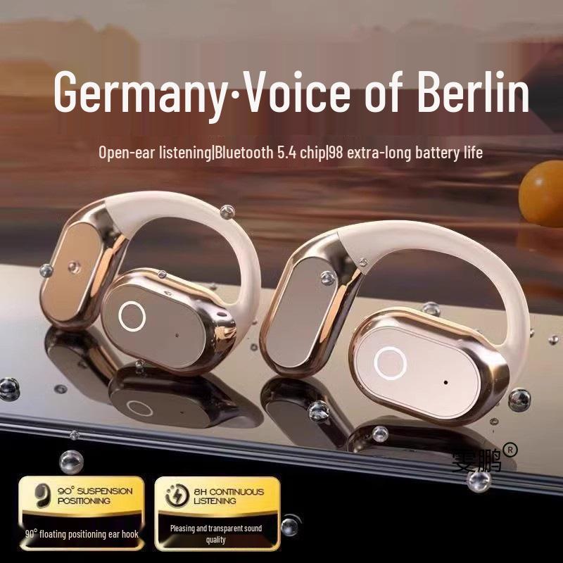 Burmester 2025 Wireless Bone Conduction Headphones - Open Ear Sport Earbuds for Running