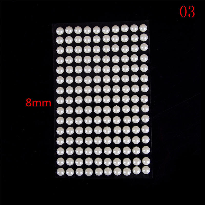 

Наклейки с белым жемчугом, детские игрушки «сделай сам», имитация жемчуга, акриловый самоклеящийся декор 8mm