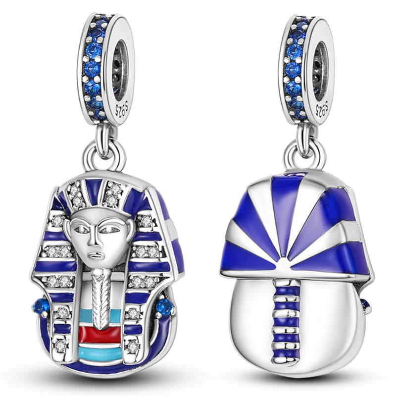 Copper Dangle Charms Cross Angel Pyramid Pharaoh Baeds Fit Original Pan Bracelet Diy Jewelry Charms