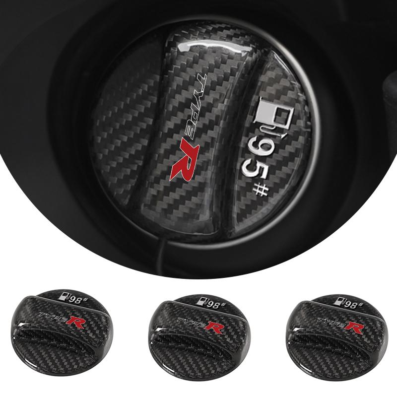 APP1 Car Logo Fuel Tank Cap Real Carbon Fibre Fuel Tank Cover Accessories For Honda TypeR Accord Civic CRV Jazz Fit HRV Vezel Odyssey