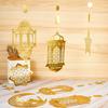 Zonon 24 Pcs Islamic Star Moon Lantern Ramadan Garland Eid Decoration Streamer Ramadan Mubarak Party Banner Backdrop Shining Hanging Wall Decorations