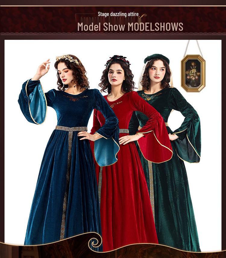 Kinder Retro Halloween Mittelalterliches Palastball Kostüm mit Trompetenärmeln