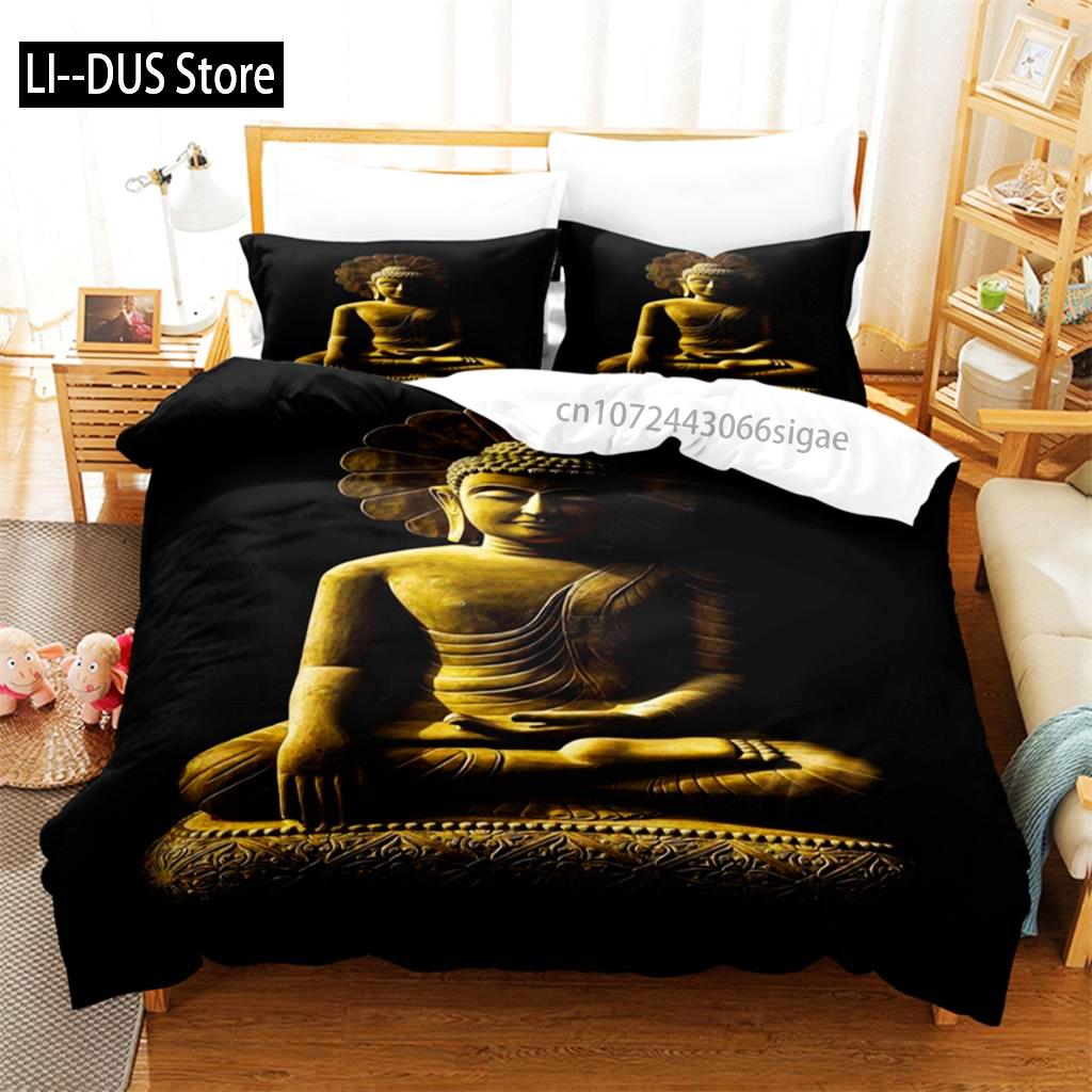 Buddha Statue Bedding Set Duvet Cover Set 3d Bedding Digital Printing Queen Size Bedding Set Fashion Design